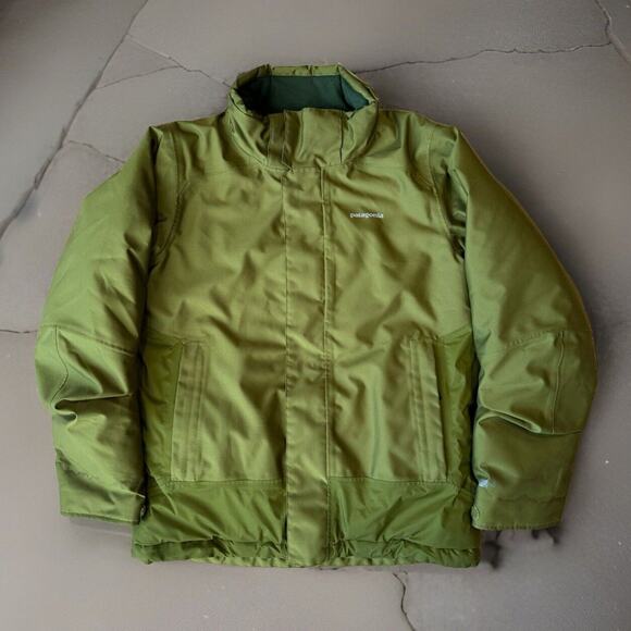 Patagonia Jacket Youth Medium Green Full Zip Insulated Puffer Outerwear Winter - Picture 1 of 10